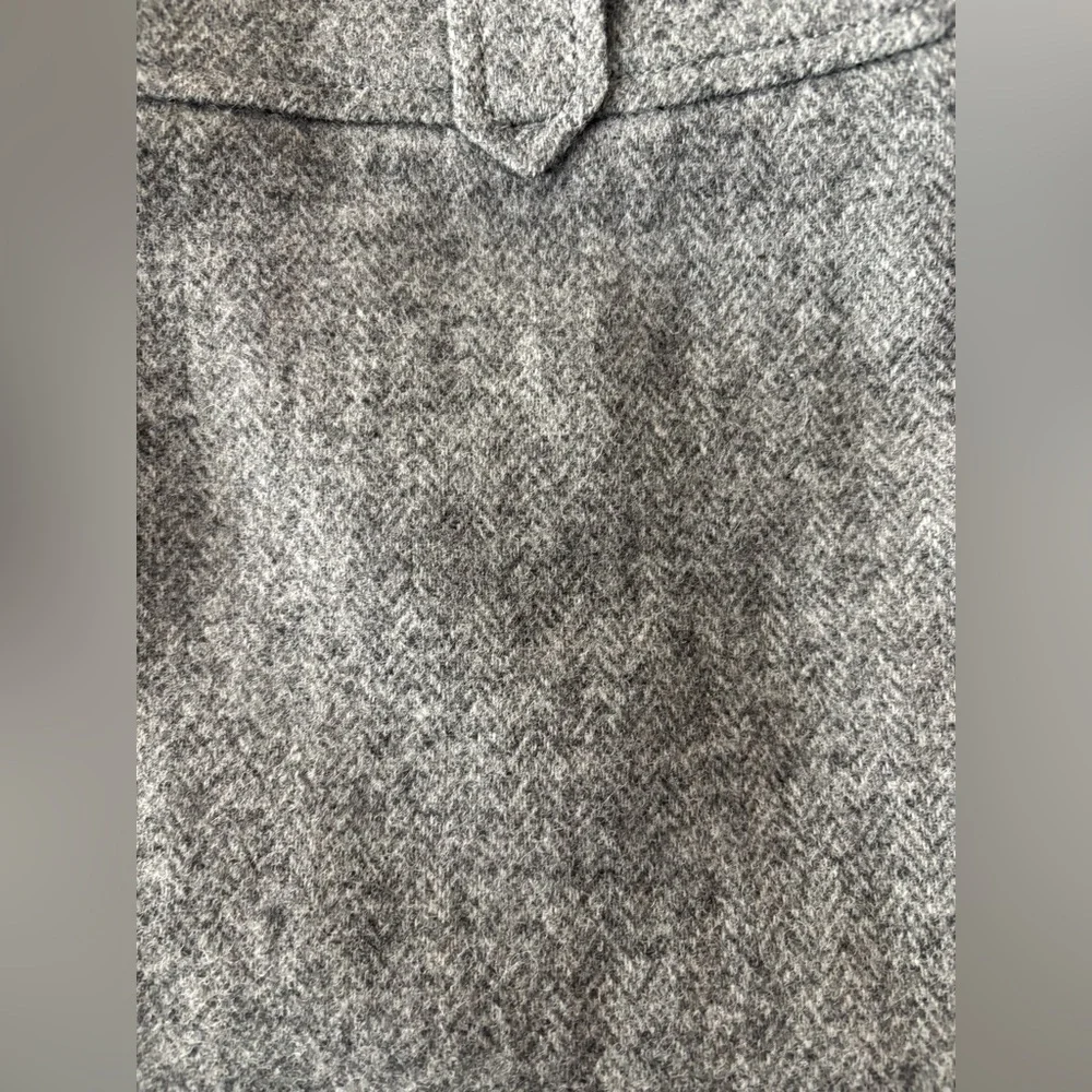 Talbots Herringbone Print Wool Blend Mini Skirt NWOT Grey Size 12 - Picture 7 of 7